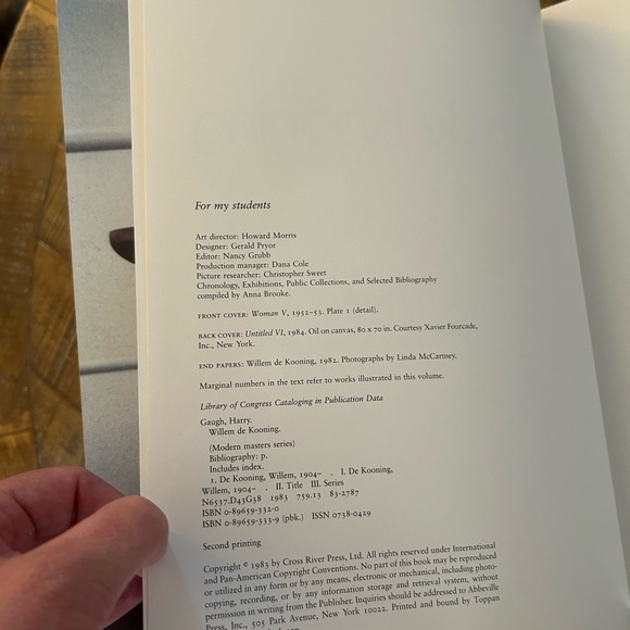 Willem de Kooning Art Book by Abbeville Modern Masters, Second Printing, 1983. - Picture 4 of 10